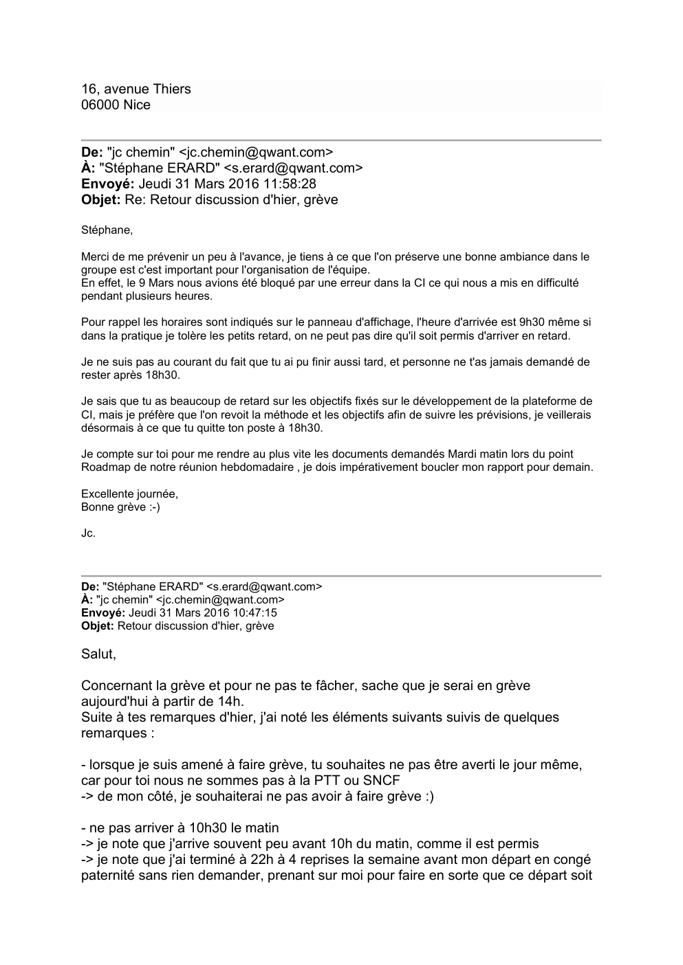 Projet non envoyé relatif à l'altercation — page 8 sur 9